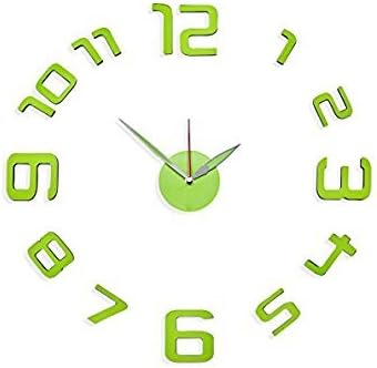Philip Whitney Green Color Numbers Design Adhesive DIY Modern Wall Clock