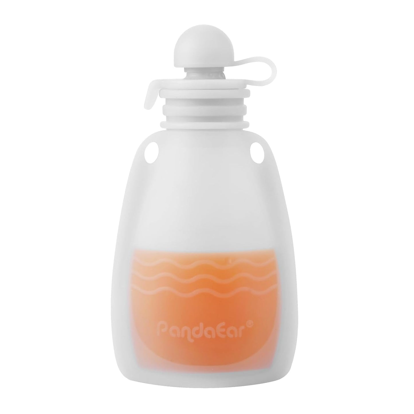 PandaEar Reusable Silicone Baby Food Pouches, 7 Pack Squeeze Pouches for Toddler Kids, BPA-Free Silicone Refillable Baby Food Storage, 5.5 oz /150 ml