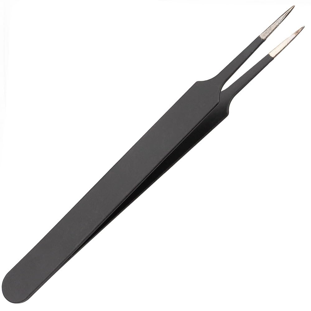 Craft County Precision Tweezers – Anti-Static Stainless Steel Tweezers – 6 Pack