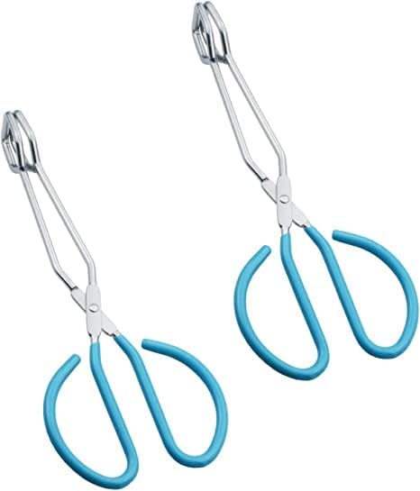 TLIOCAS Heavy Duty Stainless Steel Scissor Tongs, 10-Inch Kitchen Tongs for Cooking, Set of 2