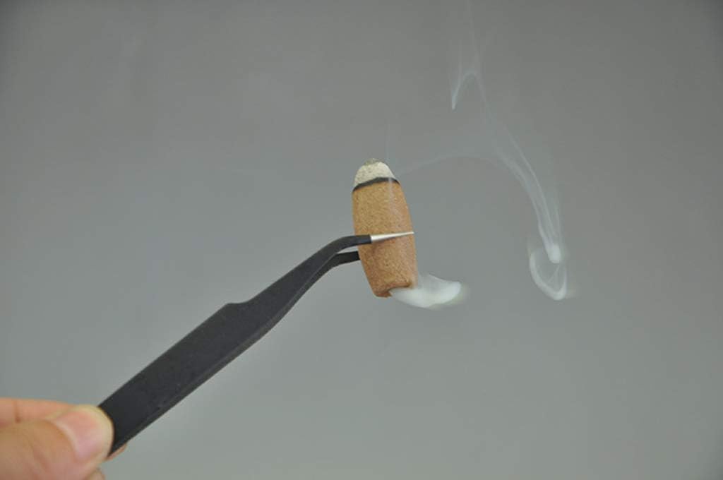 Backflow Cone Incense Tweezers, Stainless Steel Curved Pointed Fine Tip Tweezers for Picking Up Backflow Cone Incense