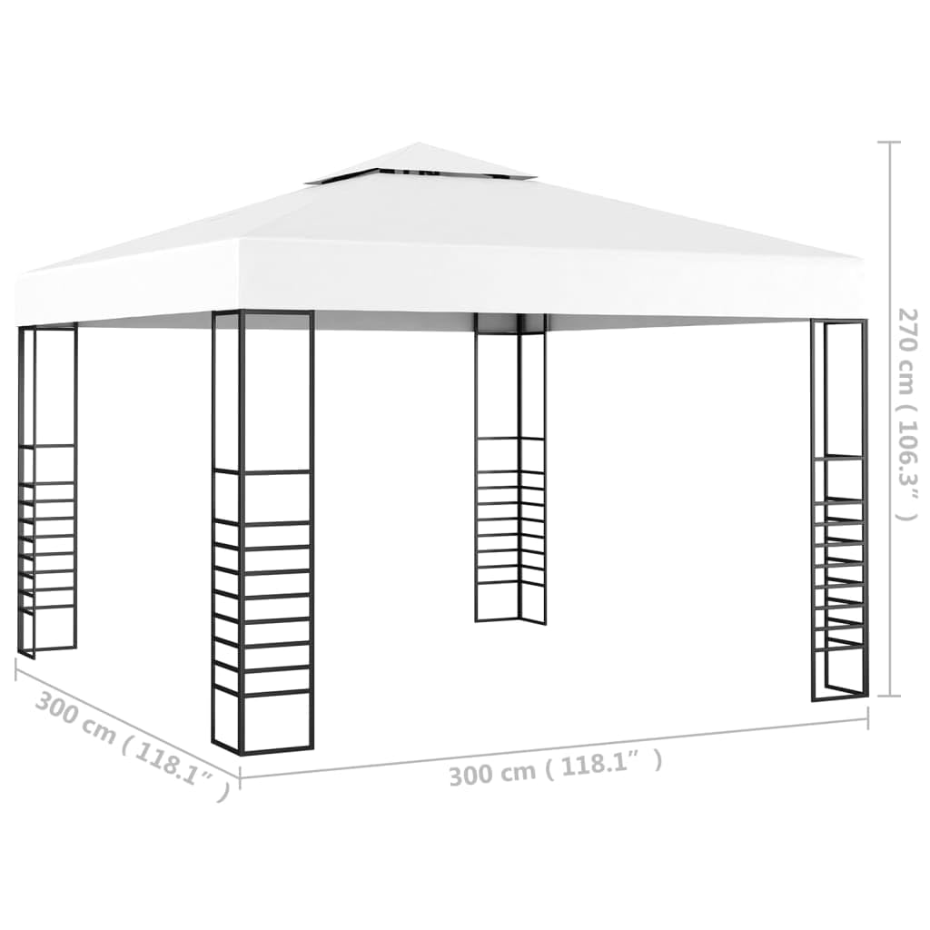 Xhnifbn White Outdoor Gazebo Canopy 10x10 Pop-Up Shade Tent with Steel Frame, UV-Resistant Fabric & Instant Setup, Modern Square Shelter for Patio, Backyard Party or Camping Gatherings