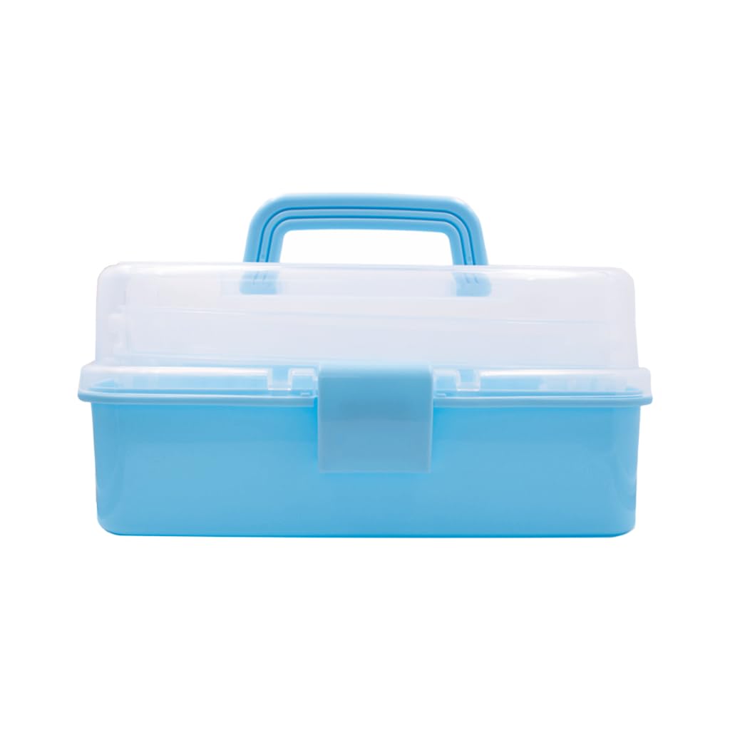 ANGELS CRAFT Clear Plastic Container 3 Layers Organizer Box - Ideal for Beads, Art Supplies, DIY Crafts, Jewelry and Small Items - 11 x 6.7 x 5”