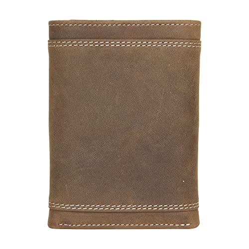 WOLVERINE Men's RFID Blocking Trifold Wallet, Rigger, Rugged-Brown, One Size