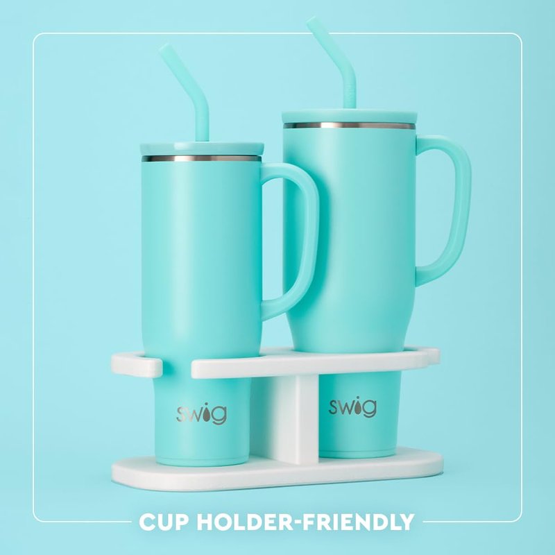 Swig Life 40oz Mega Mug, 40oz Tumbler with Handle and Straw, Extra Large Insulated Tumblers, Cup Holder Friendly Travel Mug (Sweethearts)