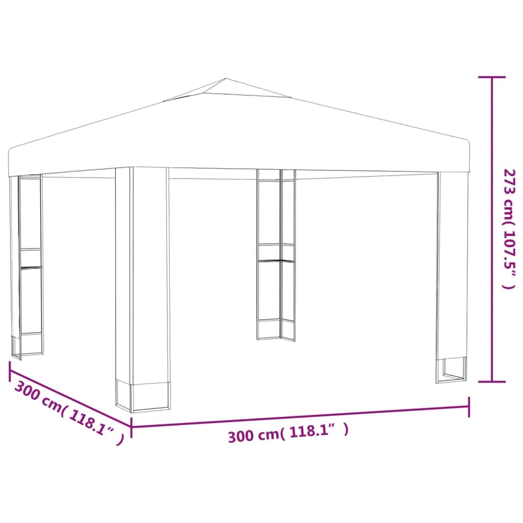 White 10x10 Outdoor Gazebo, 100% Polyester with PA Coating, Powder-Coated Steel Frame, Pop Up Canopy Tent for Patio, Garden, Events Lawn Structures