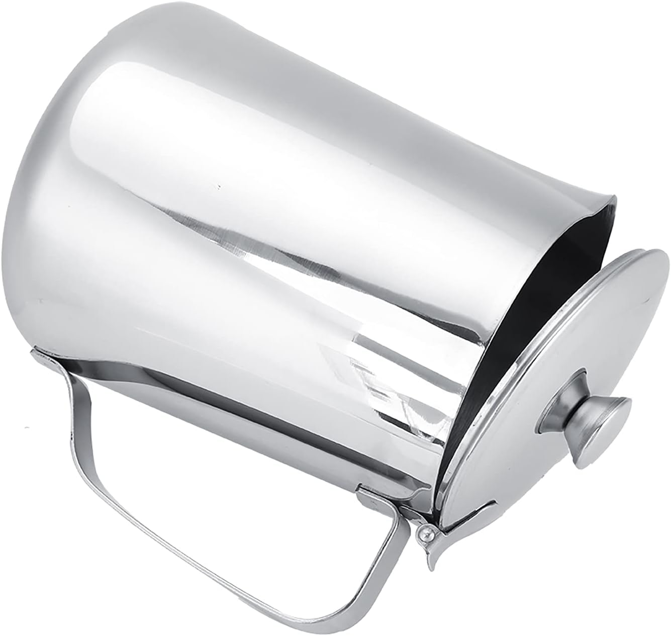 Stainless Steel Milk Frothing Pitcher with Lid for Latte Coffee Art, 1500ML, for Office Kitchen with Handle