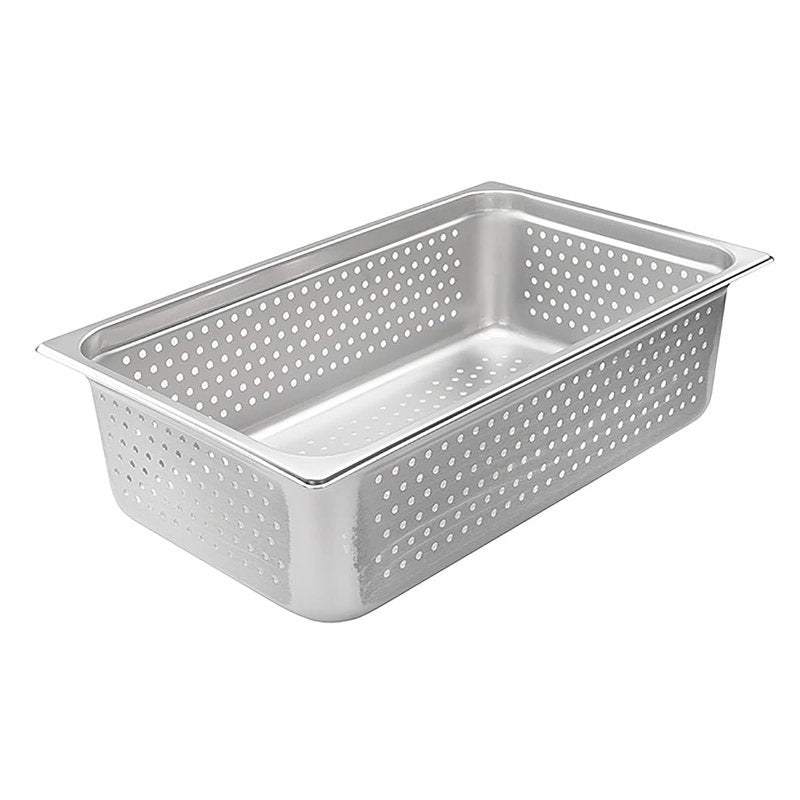 Winco Full Size 6" Deep Metal Food Pan/Steam Table Pan, Perforated, 22 Gauge