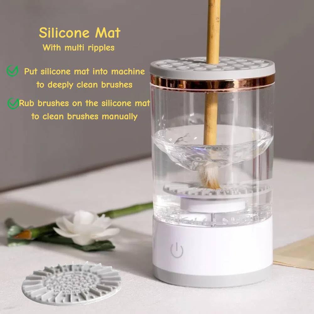 Babluble Electric Paint Brush Cleaner, Rinse Cup, Brush Rinser for Painting, Brush Cleaning Washer Rinser for Acrylic, Watercolor Painting, Makeup Brush Cleaner,Brush Holder (1, White)