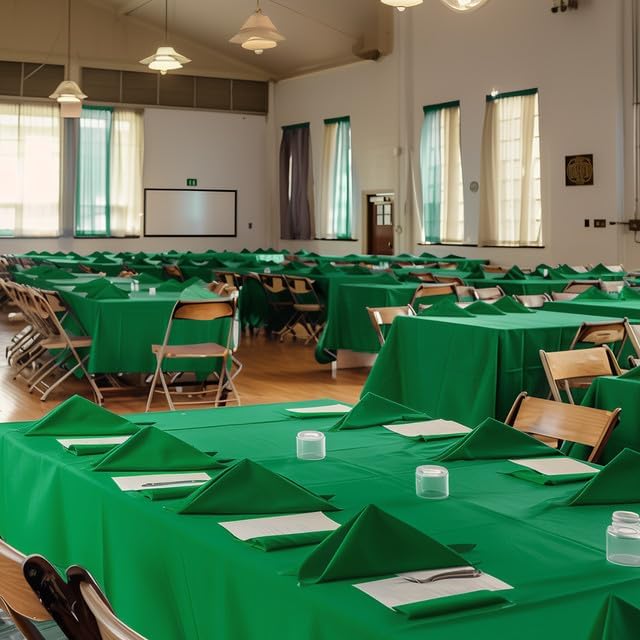 Niuara Green Plastic Table Cloth - 4 Pack 54" x 108" Disposable Table Covers for St. Patrick's Day & Parties