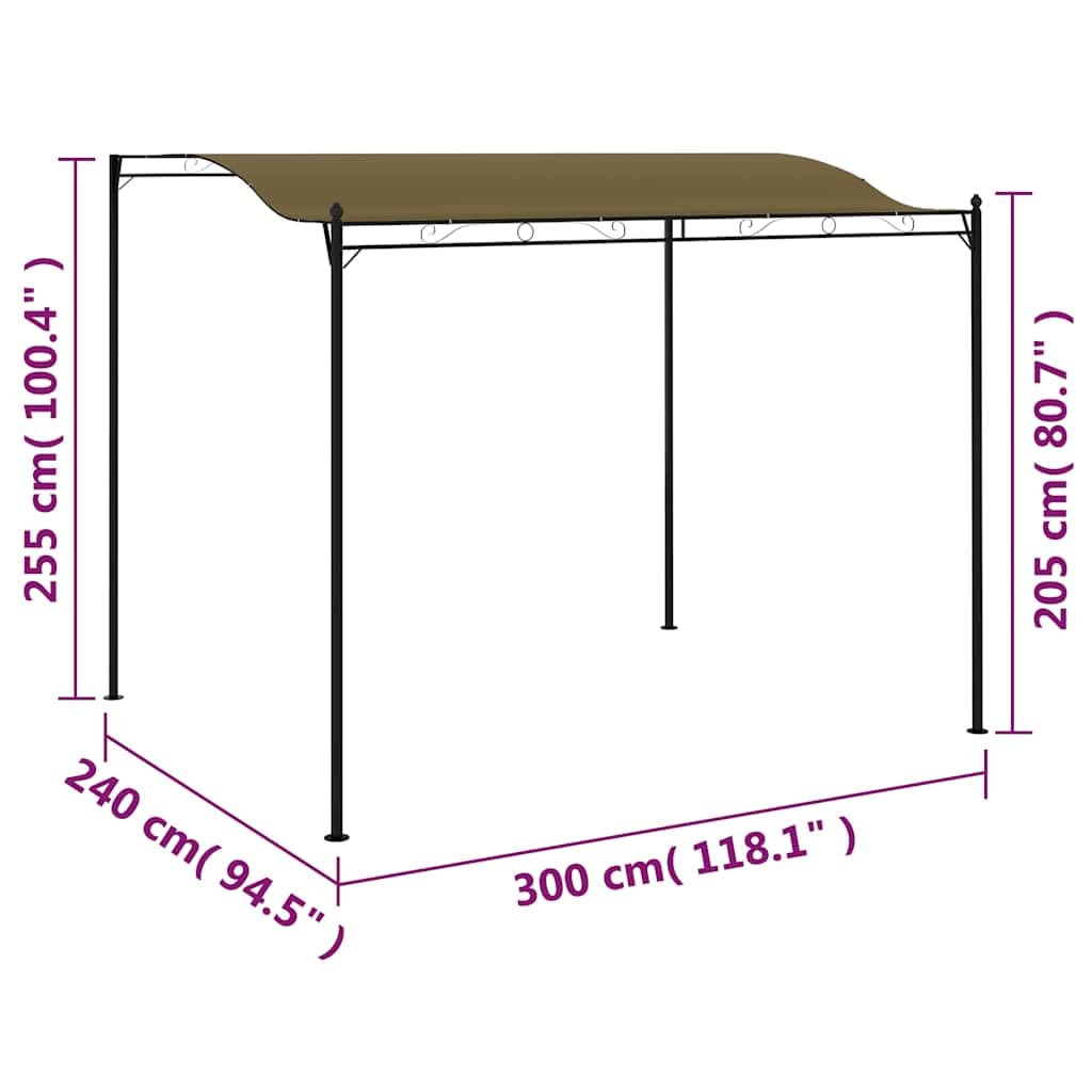 Xhnifbn Taupe 118"x100" Outdoor Gazebo Canopy Steel Frame Polyester Shade for Garden Patio Party UV Block Easy Setup