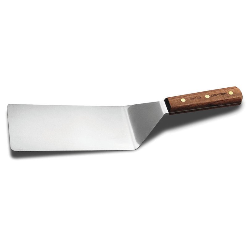 Dexter Russell S8699 Traditional (16420) Steak Turner, 8" x 4", stiff, offset, stainless steel blade, rosewood handle, Made in USA