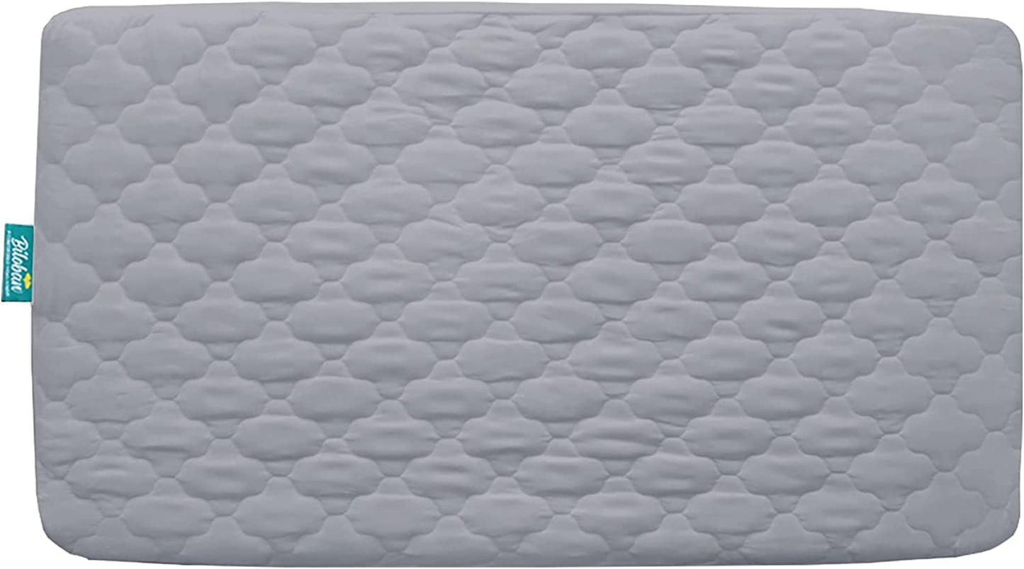 Regine Switzerland Crib Mattress Protector Sheets - 2 Pack Waterproof & Noiseless | 52" x 28" White & Gray