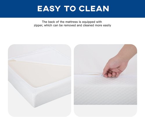 FDW Gel Memory Foam Mattress - 6 Inch Medium Firm | Pressure Relief & Cooling | White Bed in a Box