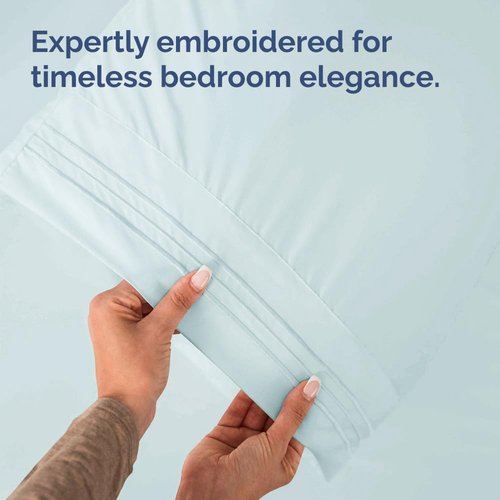 King Standard Pillow Cases | Soft Hotel Quality Covers - Comfy & Machine Washable - Ice Blue - Set of 4