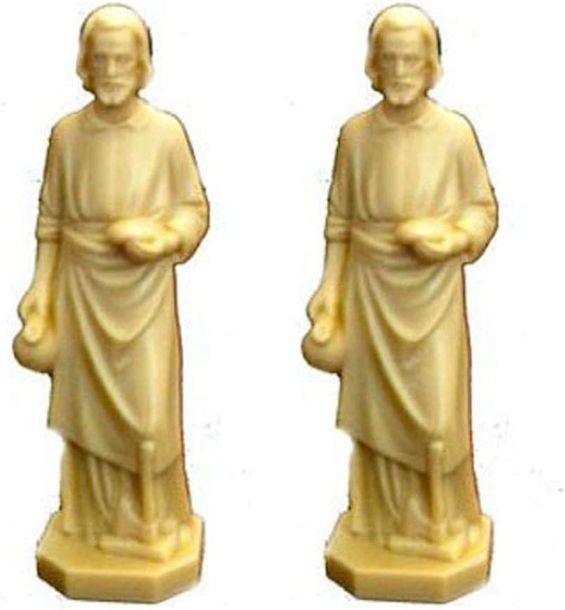 2 X St Joseph Statue Home Seller Faith Saint House, 3.5 Inch Figurine, New