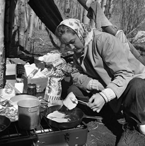 Posterazzi Woman Cooking Outdoors Poster Print, 18 x 24