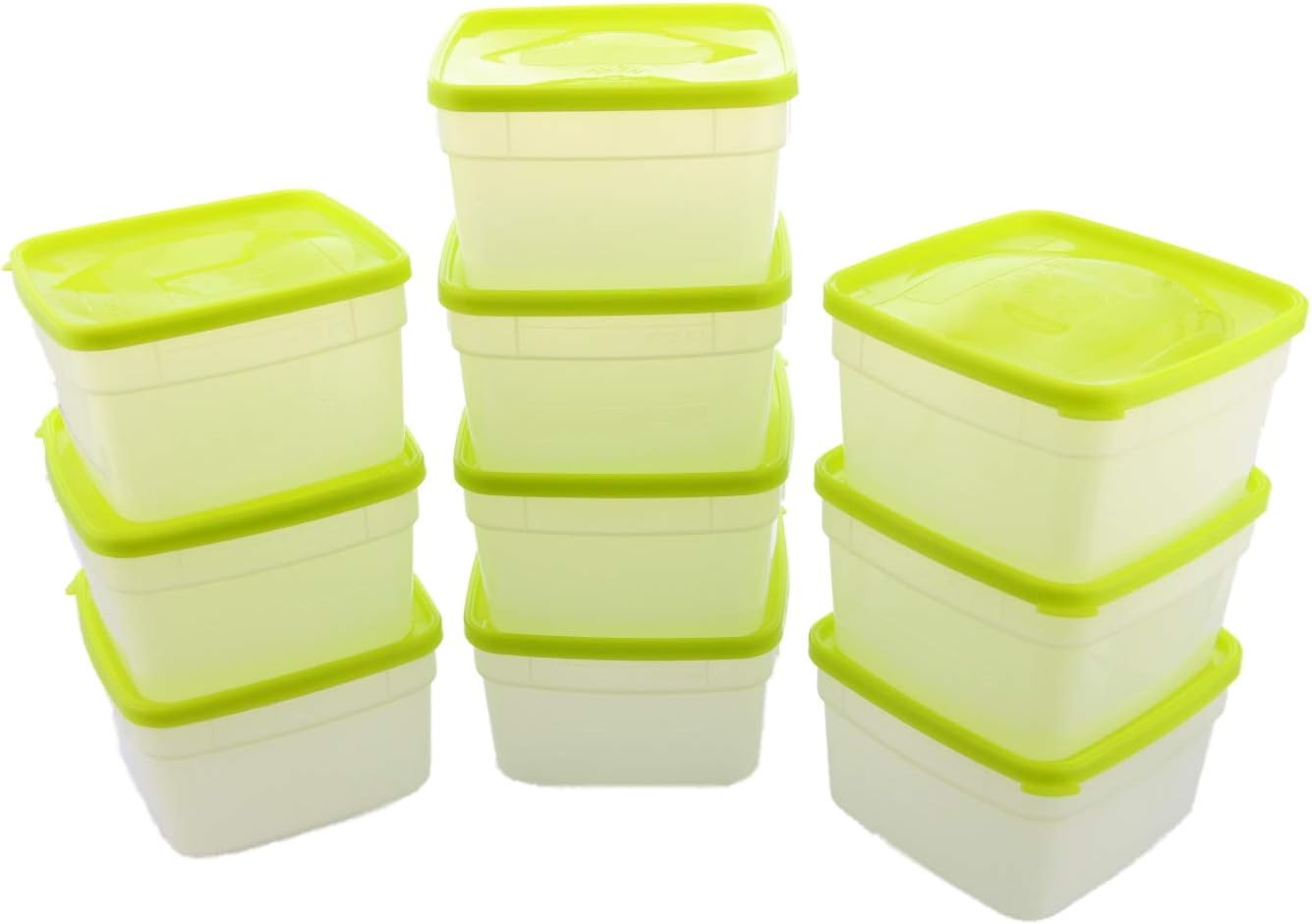Arrow Reusable Plastic Storage Container Set, 10 Pack, 1 Pint/16 Ounce Each, BPA-Free, Dishwasher/Microwave Safe