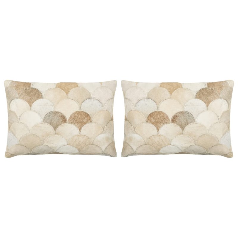 Safavieh Pillow Collection Throw Pillows, 22 by 22-Inch, Elita Multicolored and Cream, Set of 2