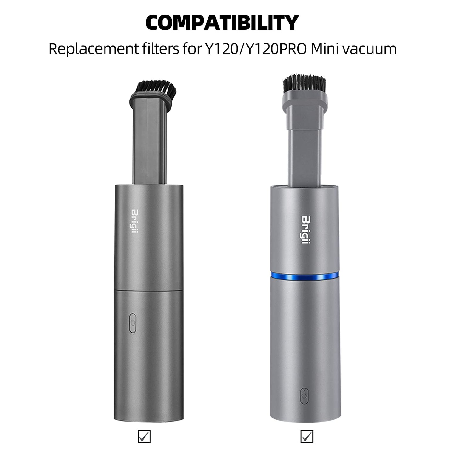 Brigii HEPA Filter only for Mini Vacuum, Handheld Vacuum Y120/Y120 Pro, Pack of 2