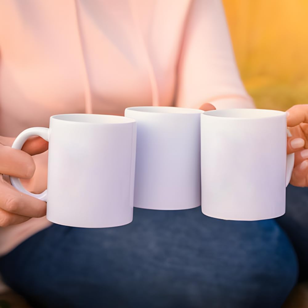 Kocdam 12 Pack Sublimation Mugs,11 OZ White Coffee Mugs With White Gift Boxes,Tazas Para,Ceramic Blank Coffee Mugs For Coffee, Tea, Latte, Soup, Milk, Hot Cocoa