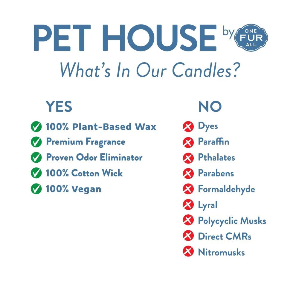 Pet House Mini Candles for Pet Odor, Plant Based, Dog and Cat Friendly Scented Candles, Lavender Green Tea Pack of 3