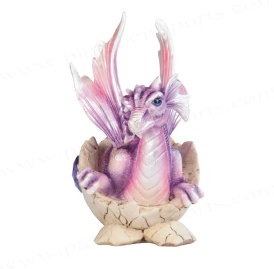 StealStreet SS-G-71468 Purple Baby Dragon Figurine in Eggshell with Gem, 5.5"