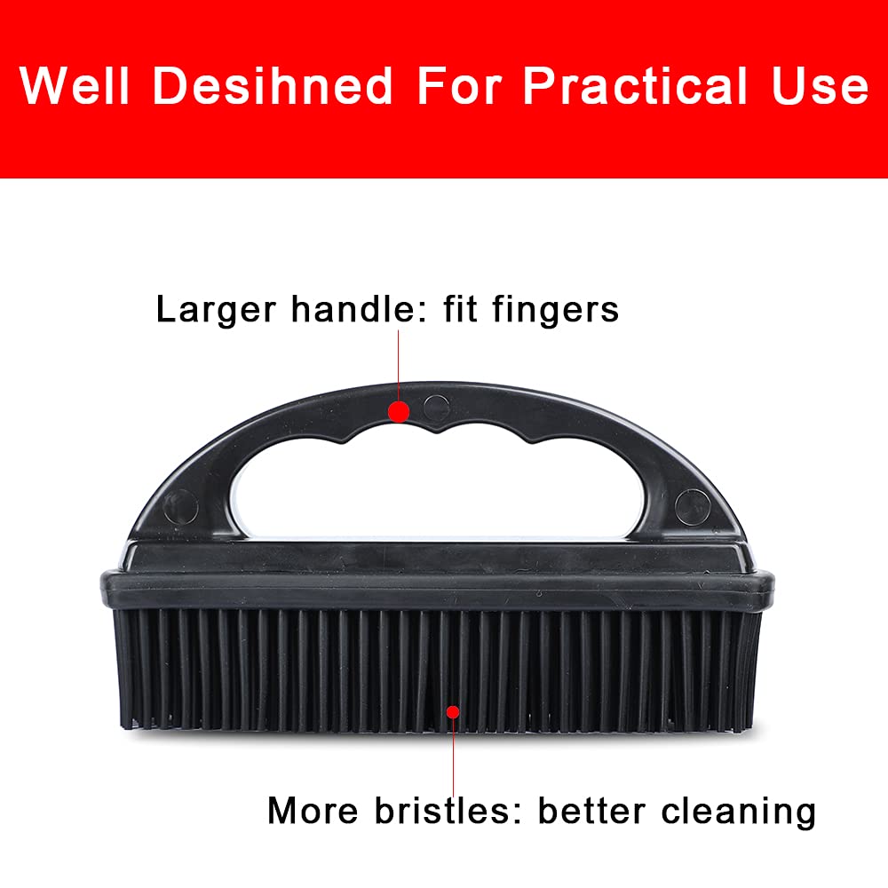 Godiyyer Rubber Pet Hair Removal Brush Lint & Cat Dog Hair Remover Brush Pet Silicone Lint and Debris Remover for Cleaning, Grooming, Home,Black