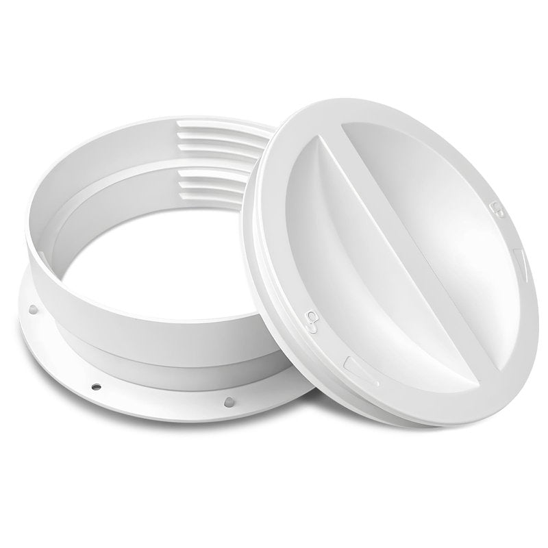 CCTP 1 Set Dual Size Wall Mount Connector for Portable Ac Vent Ac Exhaust Hose,Fit 6 and 6.5 Inches Hose,with Cover Plug(White)
