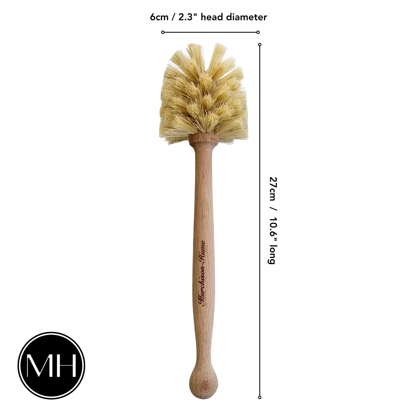 Murchison-Hume Natural Bottle Brush - Eco-Friendly & Biodegradable Bottle Brush with Beechwood Handle and Sisal Bristles, Bamboo Dish Brush for Baby Bottles, Glassware, and More