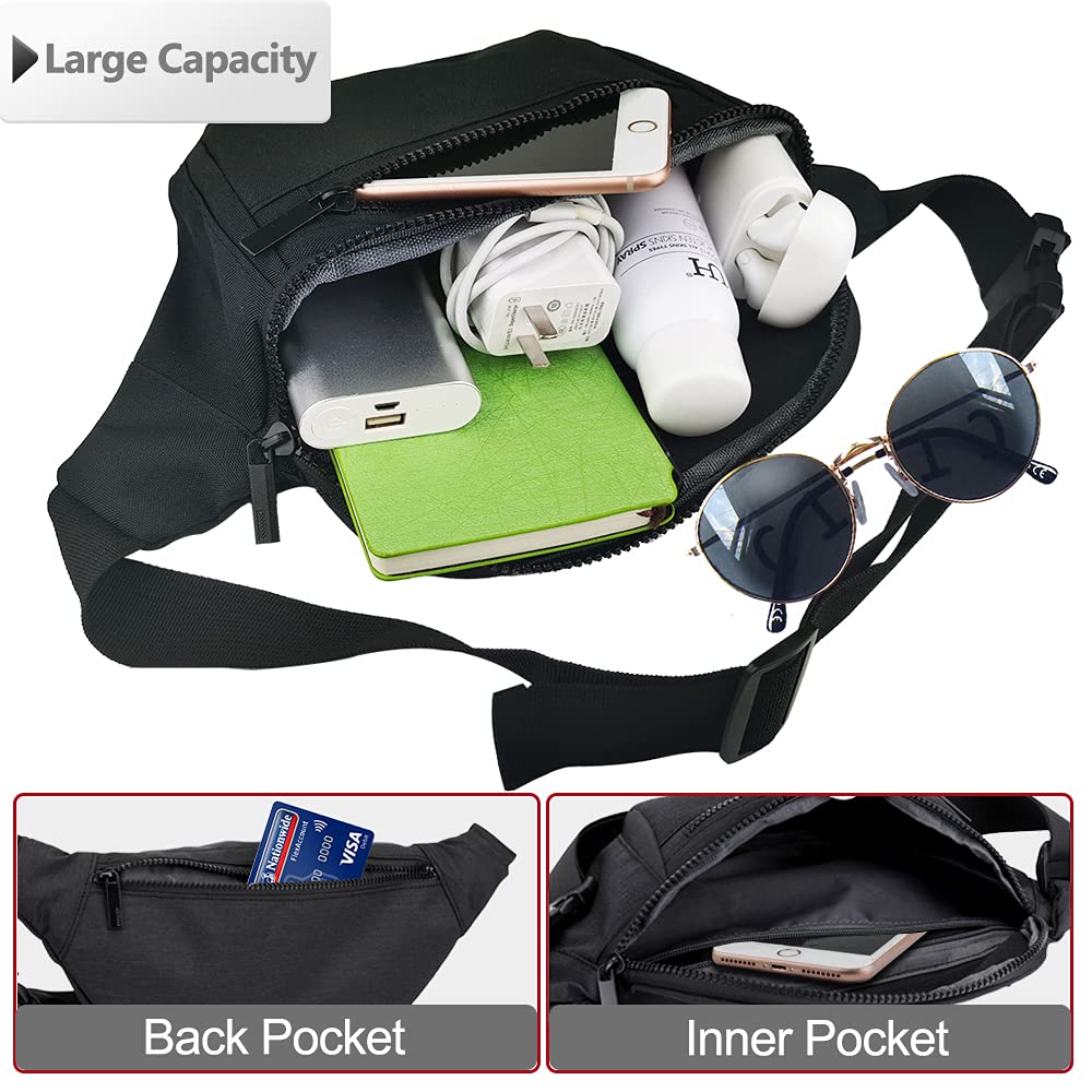 Fanny Pack for Men Women,Crossbody Waist Bag Pack,Belt Bag for Travel Walking Running Hiking Cycling,Easy Carry Any Phone,Wallet