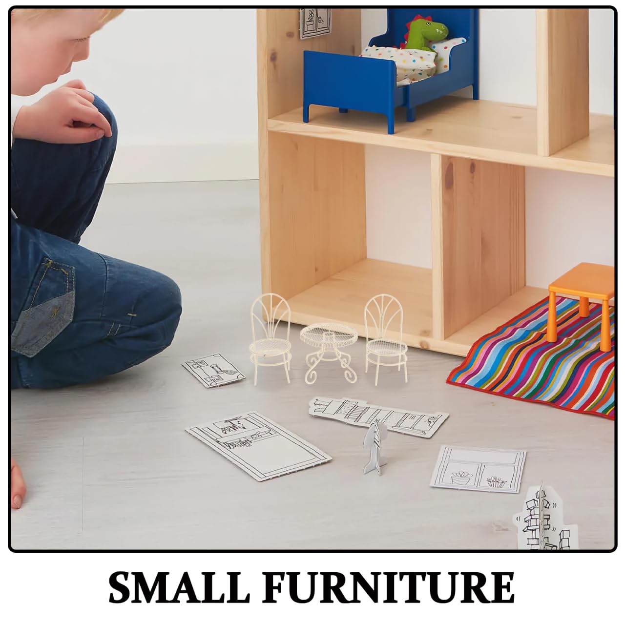 BESPORTBLE Miniature Garden Furniture Set Fairy Garden Accessories Small Table Chair Set Outdoor Decor for Home
