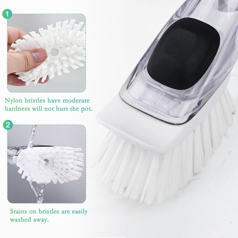 New Brush Refills for OXO New Soap Dispensing Dish Brush - 4 Pack Dish Brush Cleaning Soap Dispensing Head Replacement for Scrubber