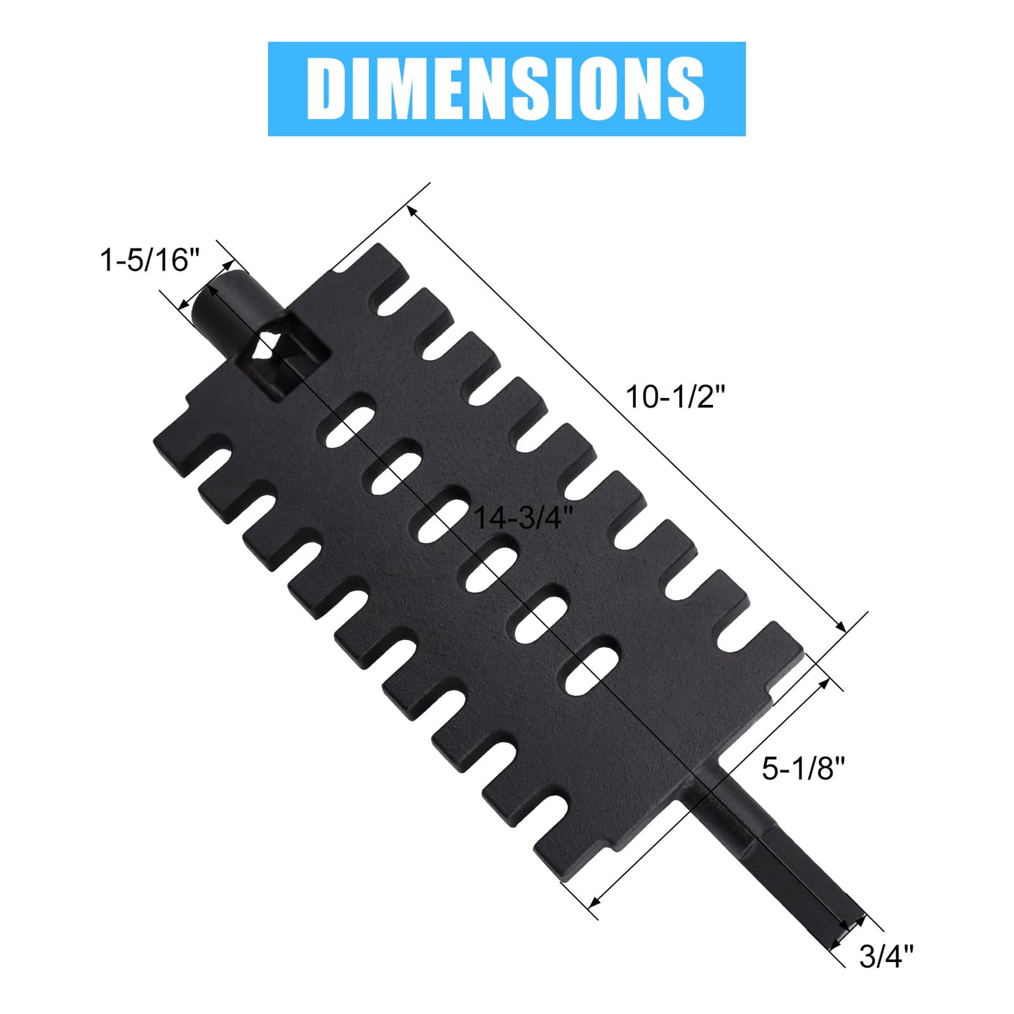Adviace 40257 Shaker Grate Replacement for US Stove Hot Blast 1500, 1557M, Ashley 22AF and Vogelzang Norseman 1500, 2500 Wood Coal Furnaces. (2 Pack)