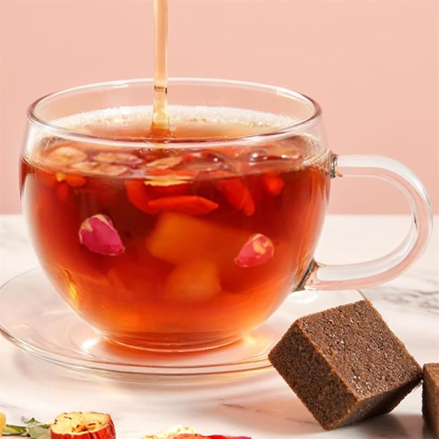 Velutra Chinese Brown Sugar Ginger Tea, with Red Jujube & Red Ginseng, Promotes Digestion, Improves Sleep, Soothes & Aids Digestion - Individually Wrapped, Purely Natural (1PC)
