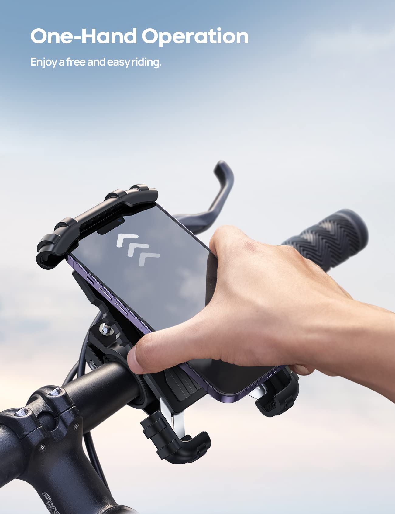 Lamicall Bike Phone Holder, Motorcycle Mount - Motorcycle Phone Holder, Handlebar Cell Phone Clamp, Scooter Phone Clip for iPhone 16 Pro Max/Plus, 15 Pro Max, S10, S20, More 4.7" to 6.8" Smartphones