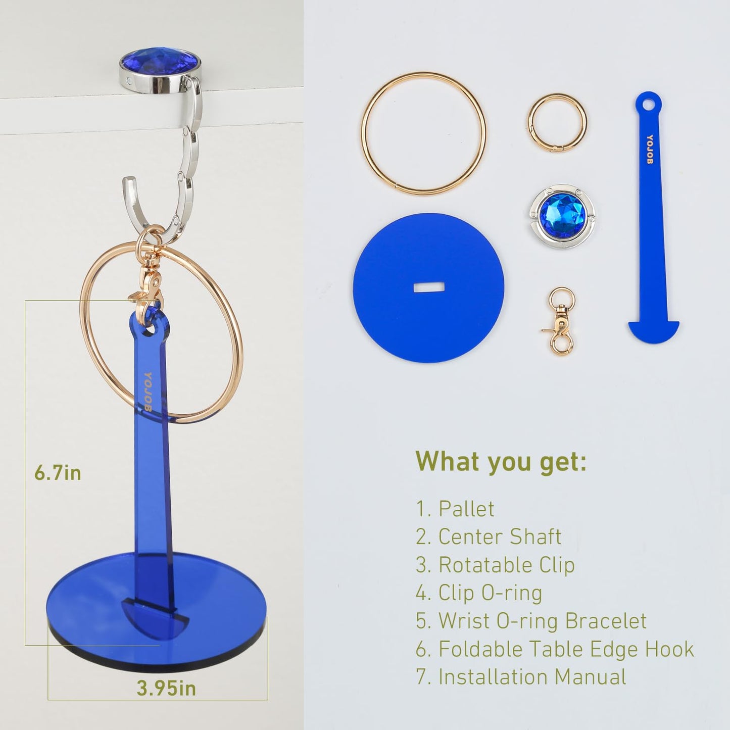 YOJOB Portable Wrist Yarn Holder for Crocheting & Knitting, Anti-Tangle Yarn Spinner for Yarn Balls and Center-Pull Cakes, Ideal Crochet Kit for Crafters (Blue)