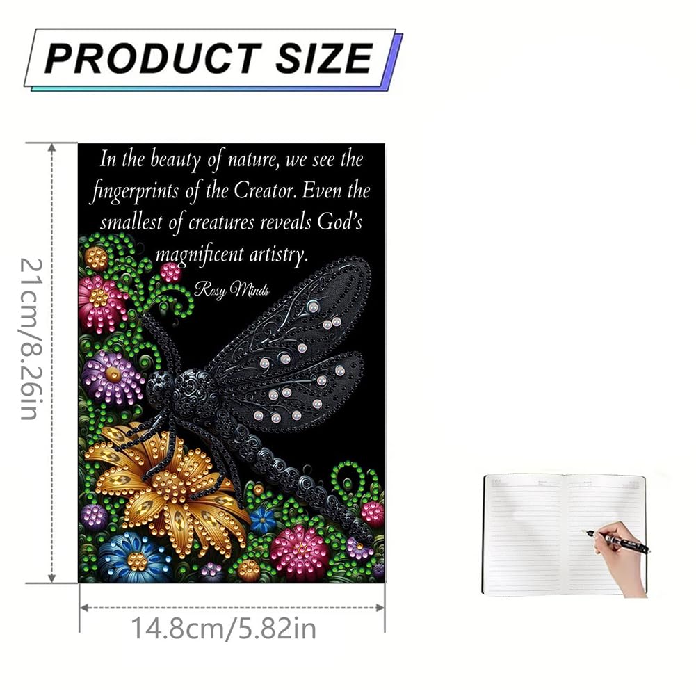 5D DIY Diamond Painting Notebook Art Kits for Adults Beginners Cover Leather Diamond Painting Sketchbook Flower Diamond Art Hardcover Dairy Book Festival Birthday Gift 8.26x5.7 in (Yellow)