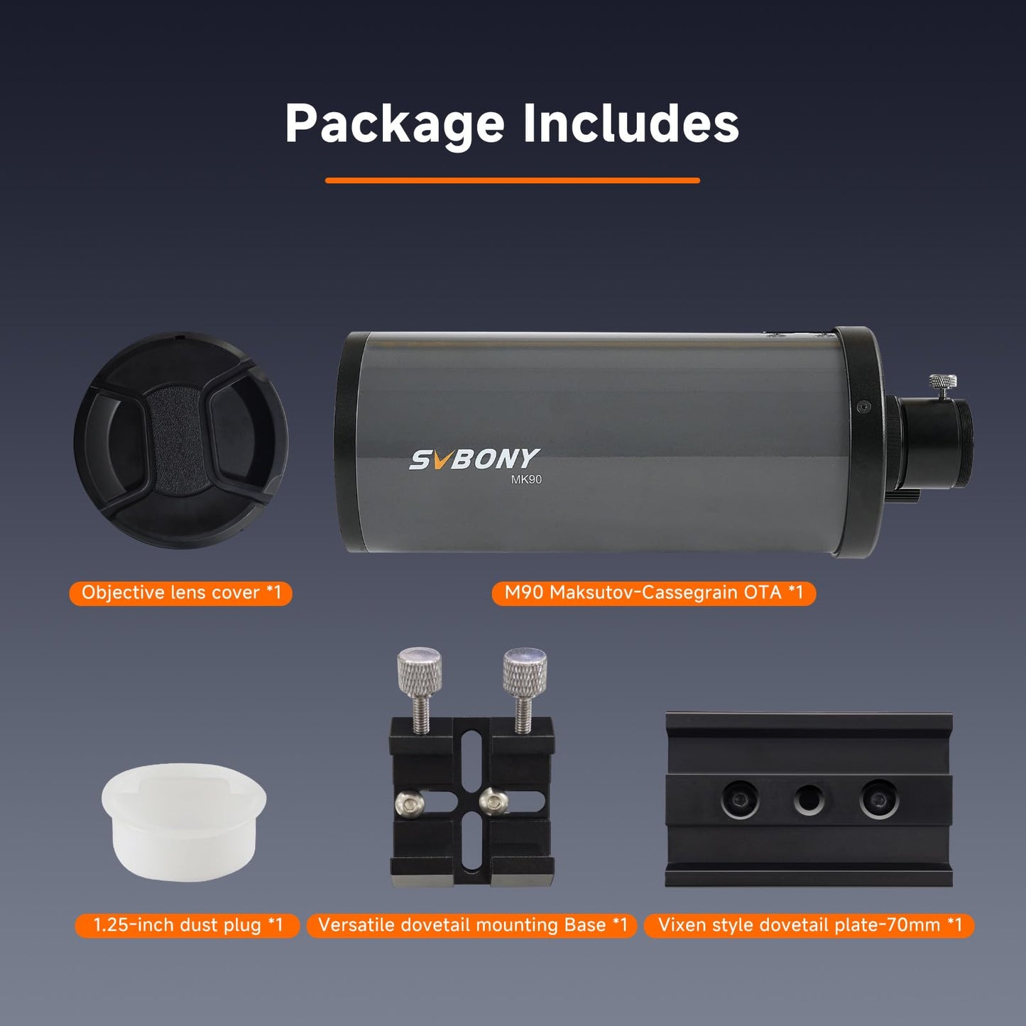 SVBONY MK90 Spotting Scope, Maksutov Cassegrain Telescope for Adults Astronomy, 90mm Aperture, Compact and Lightweight Spotting Scope for Terrestrial and Sky Viewing, Planet Visual and Photography