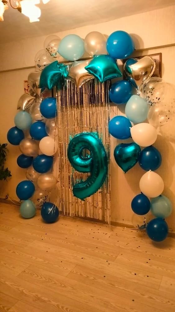 Number 2 Balloon by Teal Blue | 40-Inch Birthday Decoration for Second Birthday Party