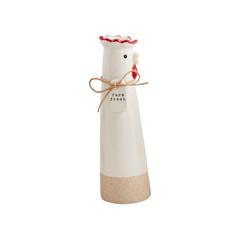 Mud Pie Farm Stem Vase, Chicken, 7.25" x 2"