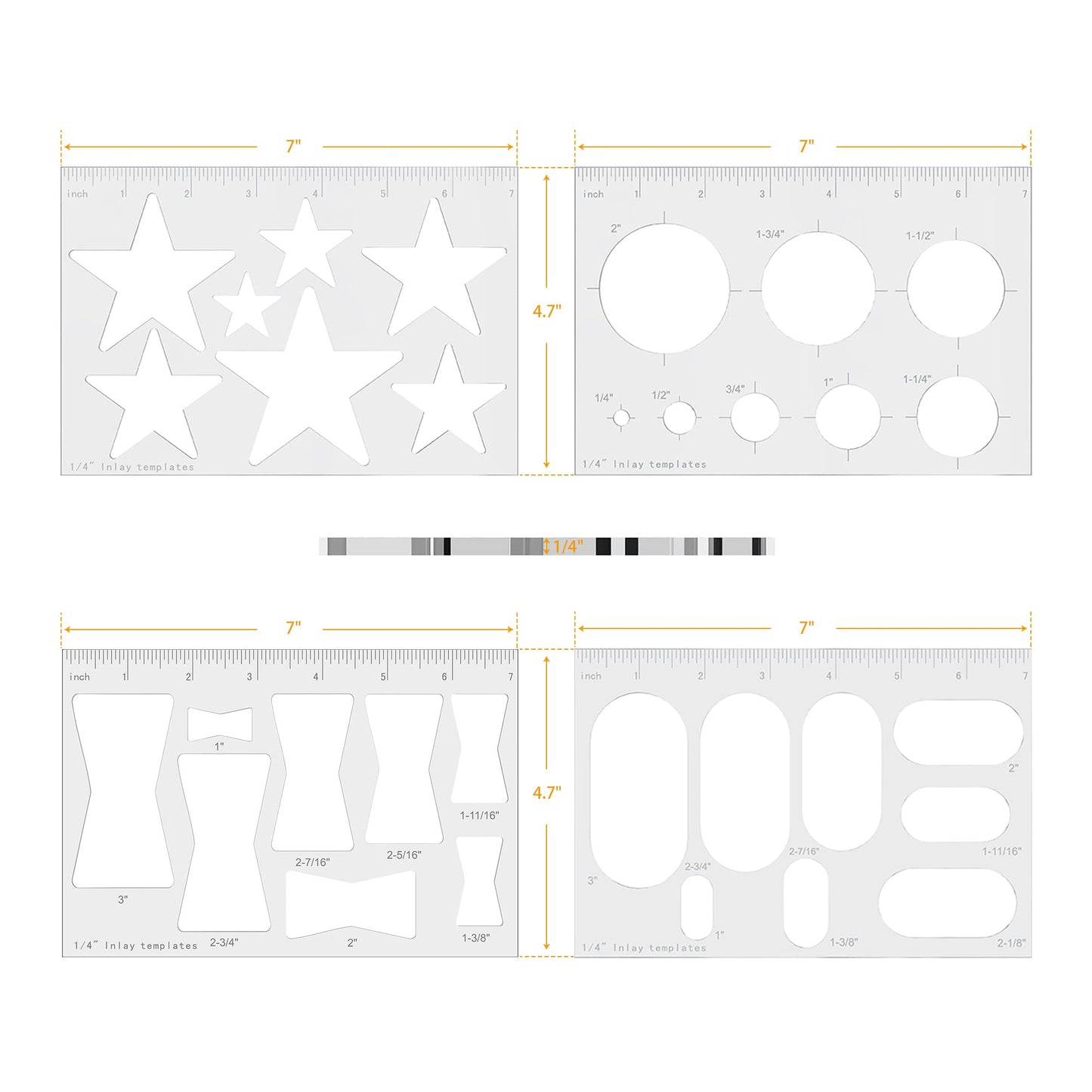 Pack of 2 Router Jig Template,Butterfly Inlay Templates Decorative Router and Decorative Templates for Woodworking (Circle Star 2 Piece)