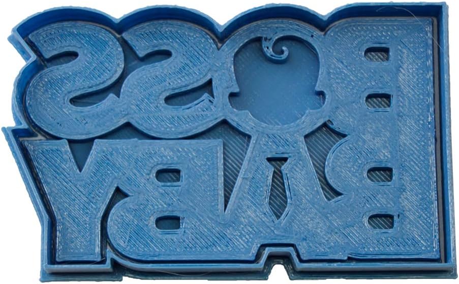 El Bebe jefazo Logo Cookie Cutter, Blue, 8 x 7 x 1.5 cm