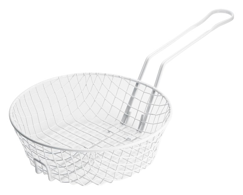 Winco 10" Breading Basket, Coarse Mesh, White Plastic Coating