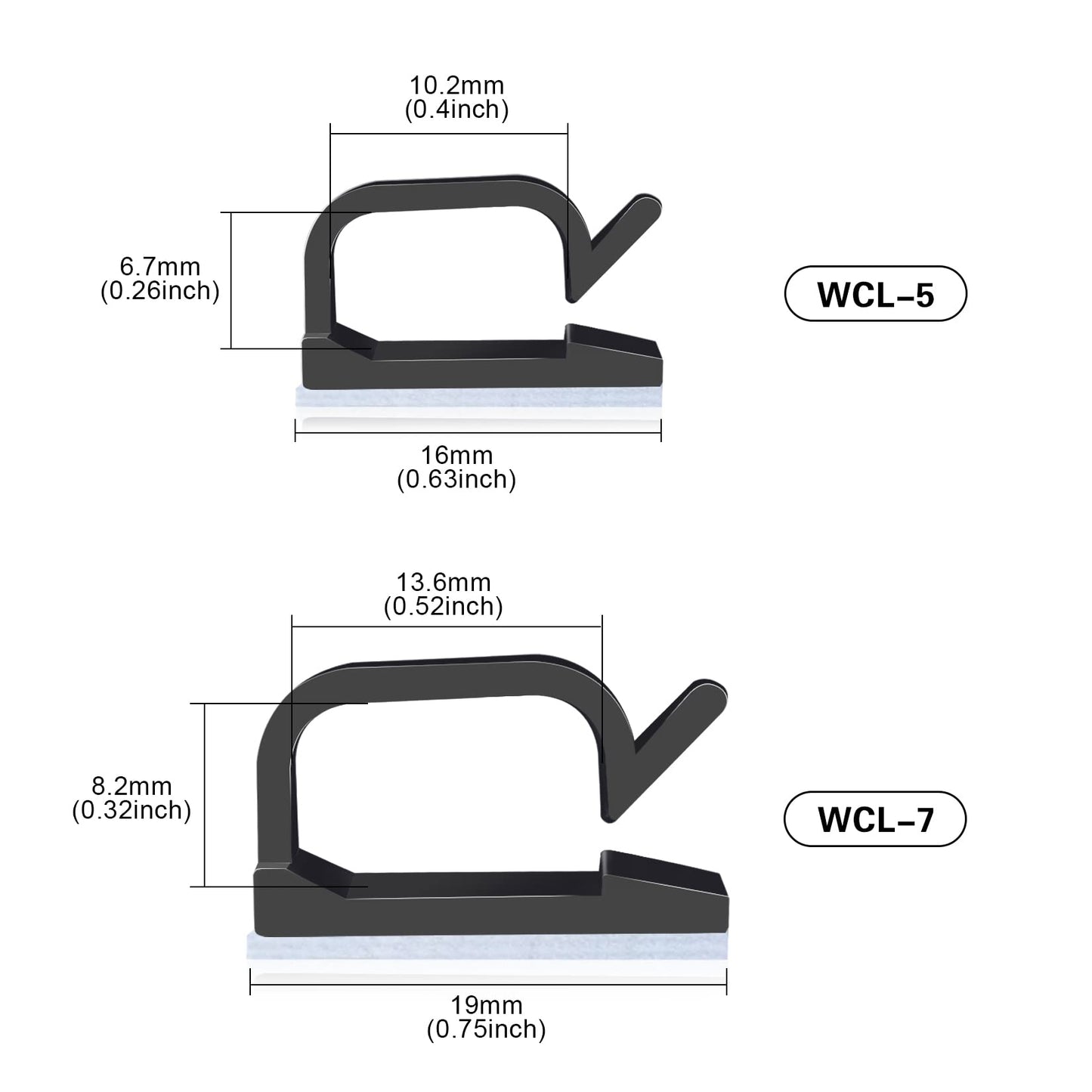 XHF 120 PCS Adhesive Cable Wire Clips Black, Outdoor Cable Management Wire Organizer Cord Holder for Under Desk, Car, Wall, TV PC Ethernet Cable