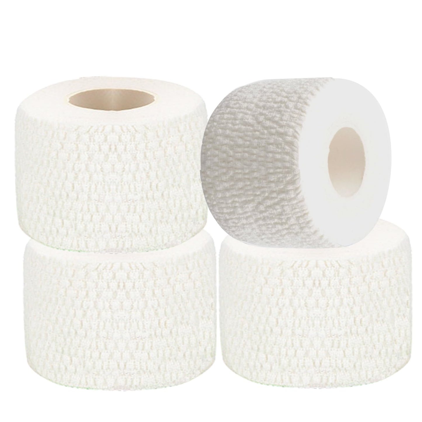 Weightlifting Hook Grip Tape 4 Roll 23ft/Roll Comfortable & Stretchy Athletic Thumb Tape for Weight Lifting & Cross Training Gym Workout Tape - Protect Thumb, Wrist & Finger (White-1.5"-4Roll)