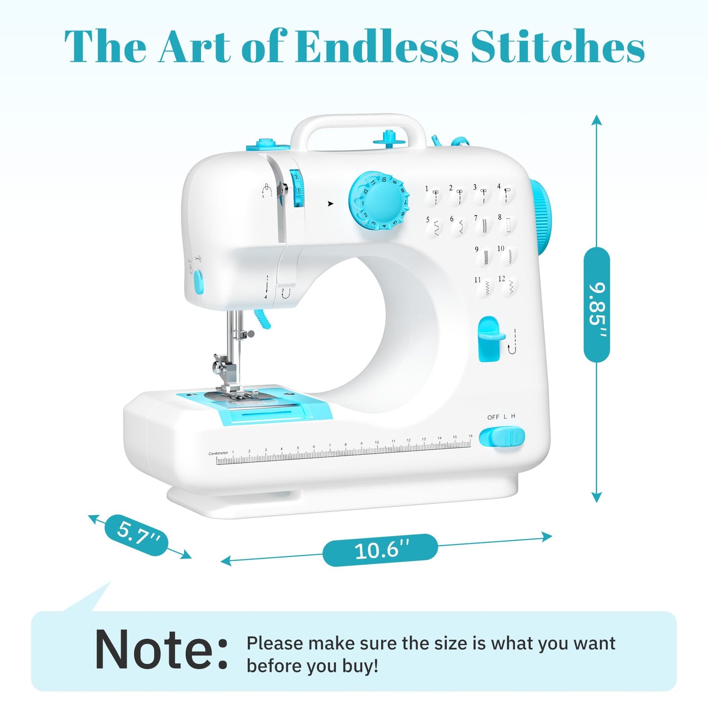 Verdanika Beginner Sewing Machine, 12 Built-in Stitches with Foot Pedal, 2-Speed Control, Portable Mini Sewing Machine for Home Travel Use & Sewing Enthusiasts (blue)