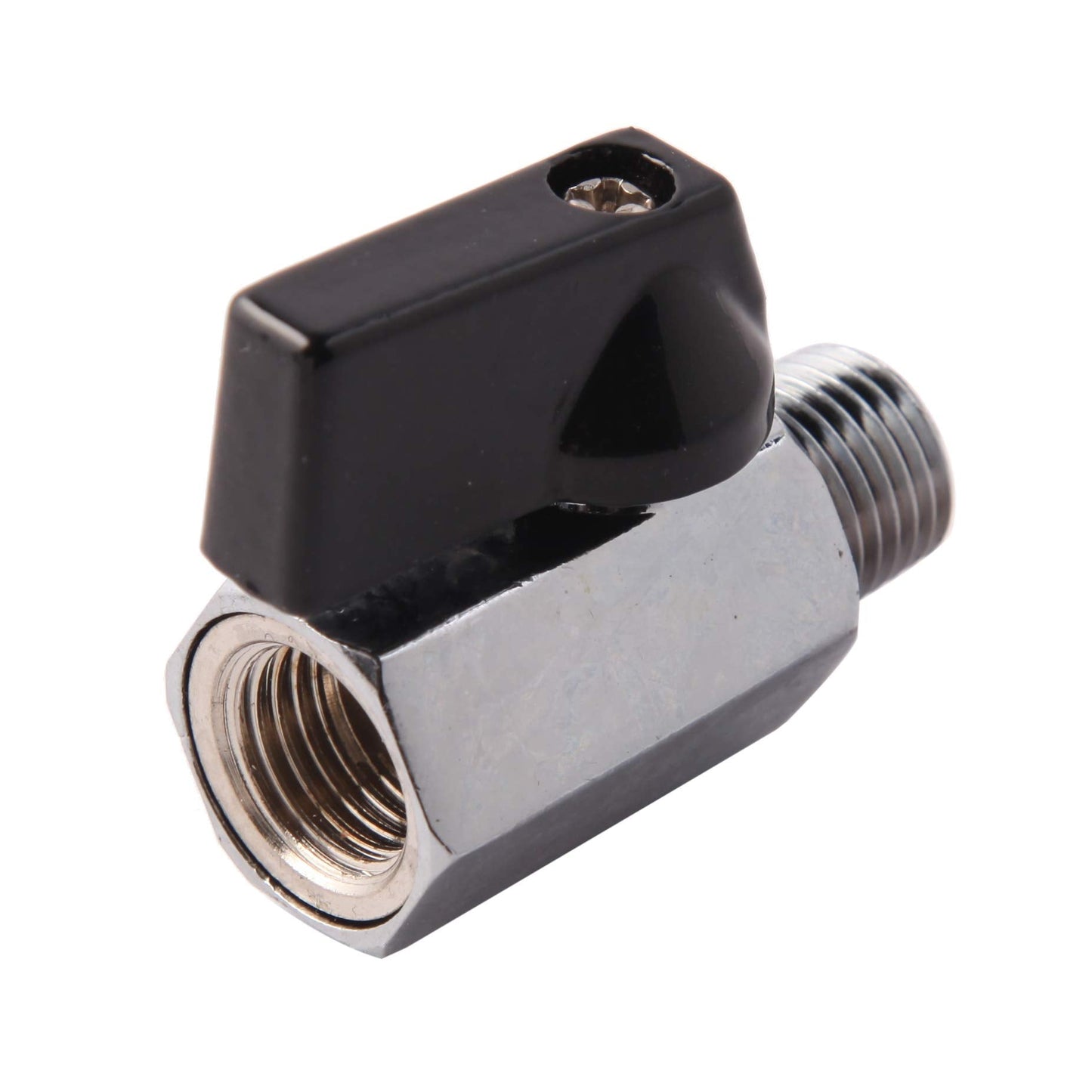 Metaland 3/8" Brass Mini Ball Valve NPT Female x Male Shut-Off Valve (Pack of 2)