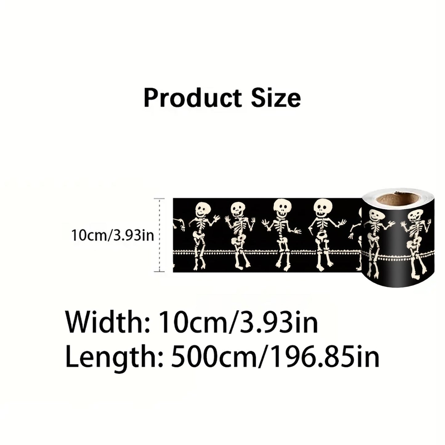 IOHEFY Skeleton Halloween Wallpaper Border 196x4 Inch Removable Wall Border Peel and Stick Dancing Bones Design for Bedroom Bathroom Living Room Kitchen Wall Trim Decor Spooky Gothic Holiday Style