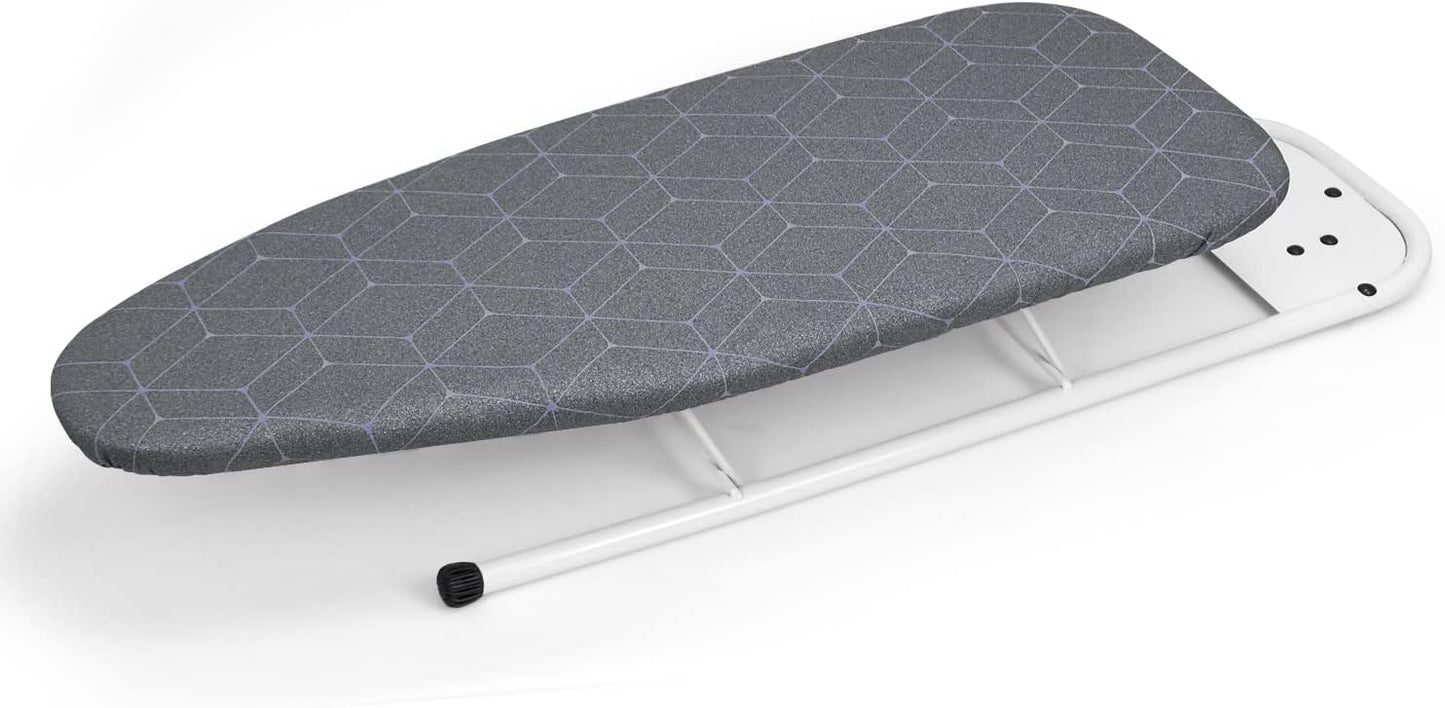 Duwee 12"x32" Heat Resistant Metallic Ironing Board Cover, Durable Thick Felt Padding with Elastic Cord, Geometric